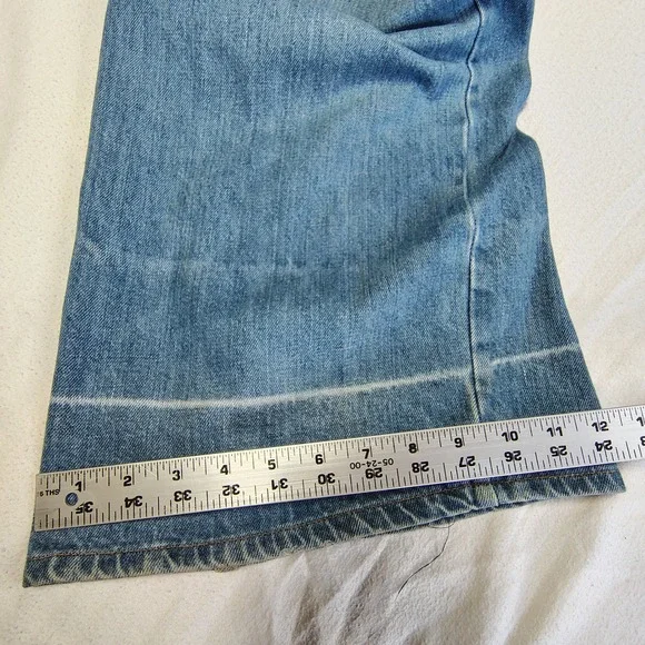 H.A.S.H. Jeans Wide Leg Flare Women 31x36 Blue Vintage High Rise Light Wash - Picture 15 of 16